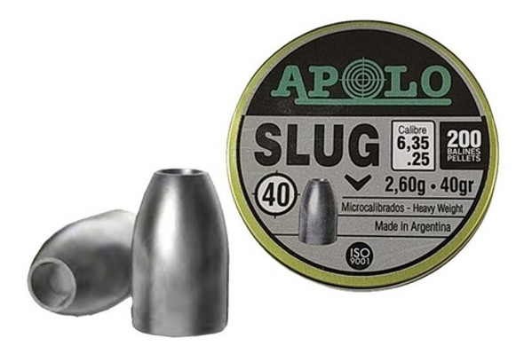 Balines Apolo Slug 6,35 Lata X200 Aire Comprimido 40gr 1