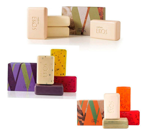 Jabones Ekos Exfoliantes Y Cremosos- Kit X 3 Cajas Natura 0