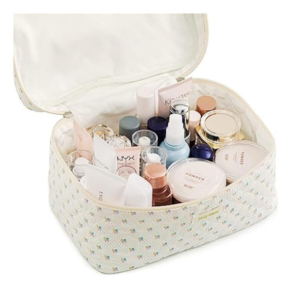 Ormein Bolsa De Maquillaje De Algodón Floral, 1