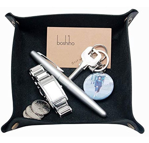 Boshiho Valet Tray Para Hombres, Joyeria De Cuero Catchall 0