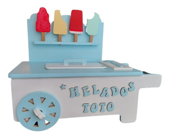 Carrito De Helados Juguete Madera. Linea Montessori 1