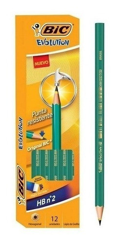 Lápiz Negro Grafito Hb Bic Evolution Docena (x24unidades) 0