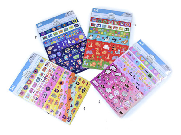 Plancha Stickers 285 Piezas Nro 4 Pack X6 - Goldin Papelería 0
