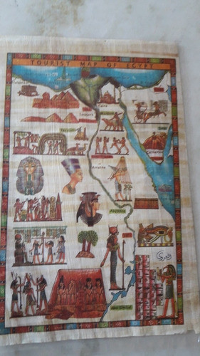 Papiro Egipcio C/mapa De Egipto Y Certificado De Garantia 0