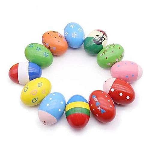 15 Piezas De Percusion De Madera Huevo Musical Maracas 0