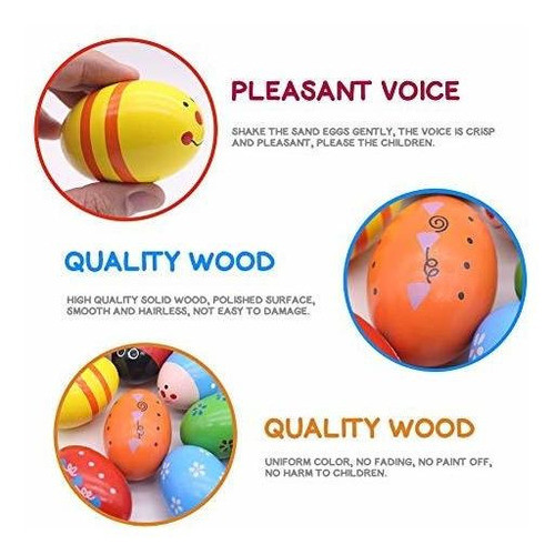 15 Piezas De Percusion De Madera Huevo Musical Maracas 1