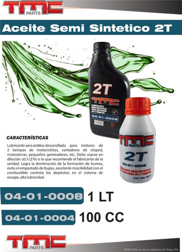 Aceite Semi-sintético Tmc 2 T Motosierras Y Motoguadañas 1
