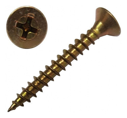 Tornillo Drywall Dorado Madera Fix 6x2 1/4 57mm X500u 0
