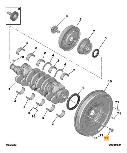 Bulon Volante Motor Peugeot 206 208 307 2008 Expert Partner 1
