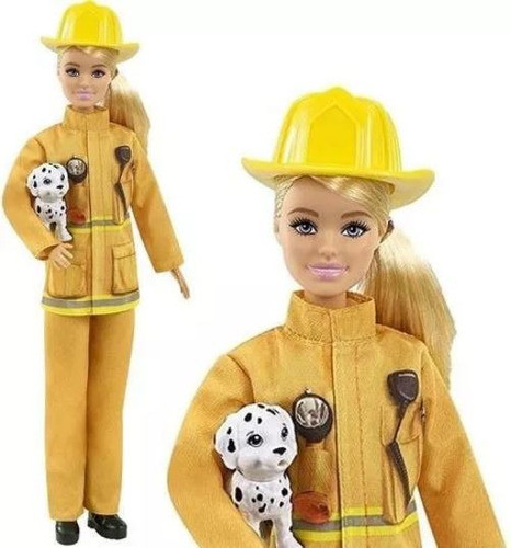 Barbie Profesiones De Lujo Bombera Con Accesorios Original 0