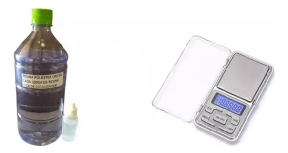 Kit Resina Poliester Cristal + Mini Balanza Digital Bolsillo 0