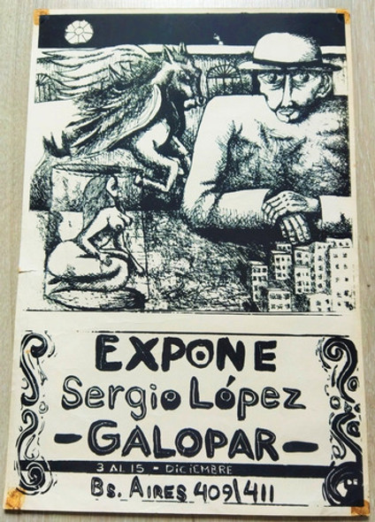 1976 Afiche Arte Expo Sergio Lopez Galeria Galopar Uruguay 0