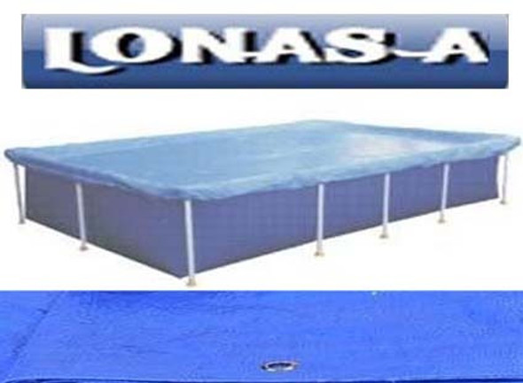 Cobertor Cubre Pileta Bicicletas Rafia Lona Azul Ojales 3x4m 1