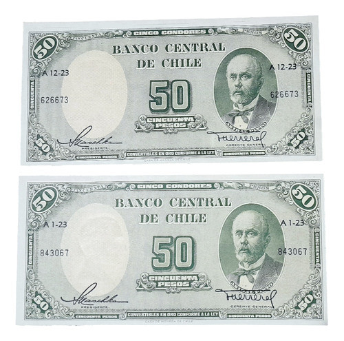 Billete 50 Pesos Chile Anibal Pinto Sin Circular X Unidad 0