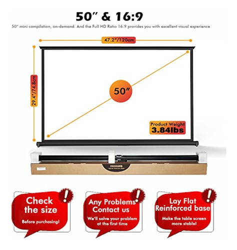 Nueva Pantalla De Proyector Portátil Móvil De 50 1