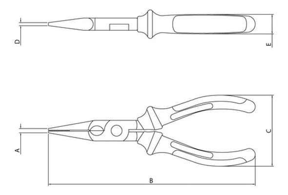 Pinza Punta Media Caña 6 Aislam Electrico 1000v Tramontina 1