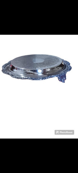 Bandeja Antiguo Redonda Glamour 26 Cm - Posatorta Metálica 0