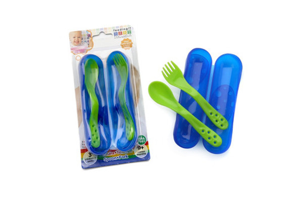 Set De Cuchara, Tenedor Y Estuche Baby Innovation Punto Bebe 1 Set De Cuchara, Tenedor Y Estuche Baby Innovation Punto Bebe 1