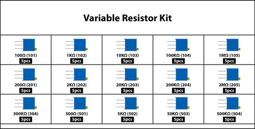 Makerspot Resistencias Variables, 75 Piezas, Kit Surtido De 1