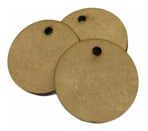 100 Círculos Llavero Mdf 4cm Diam. 3mm Espesor Con Agujerito 0