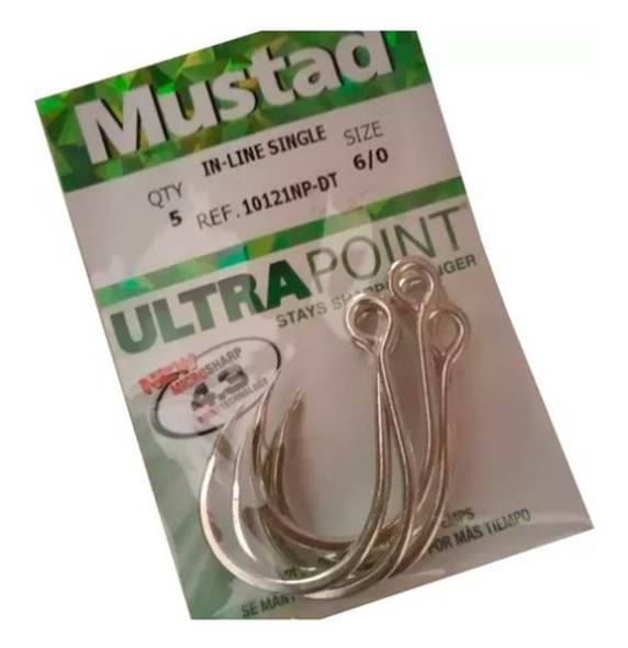 Anzuelos Mustad 10121np In Line Simples Para Señuelos 1