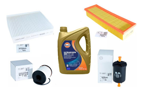 Kit 4 Filtros + Aceite Gulf 5w40 Peugeot Partner 1.4 N 0
