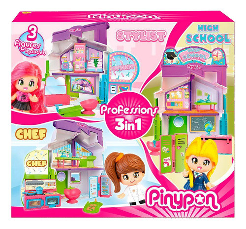 Pinypon Playset Profesiones 3 En 1 0