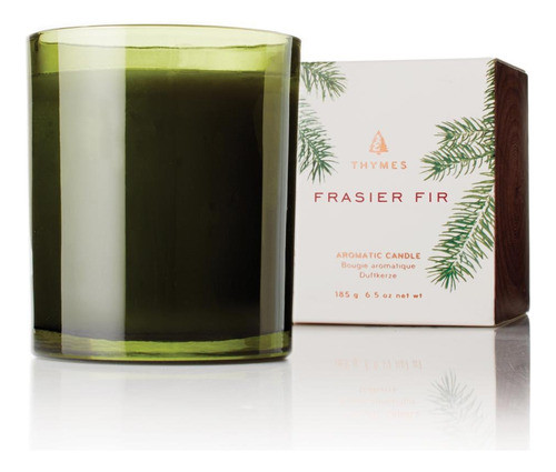 Thymes Vela De Abeto Frasier De Vidrio Verde Moldeado 0