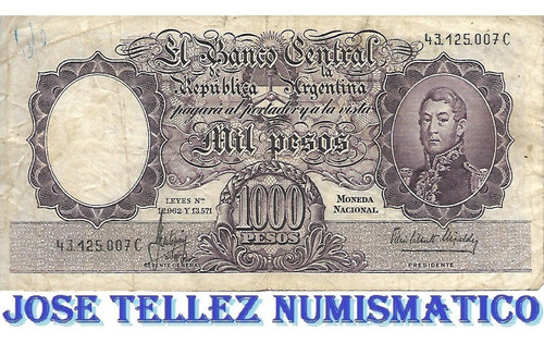 Bottero 2159 $ 1000 Moneda Nacional Serie C B+ Palermo 0