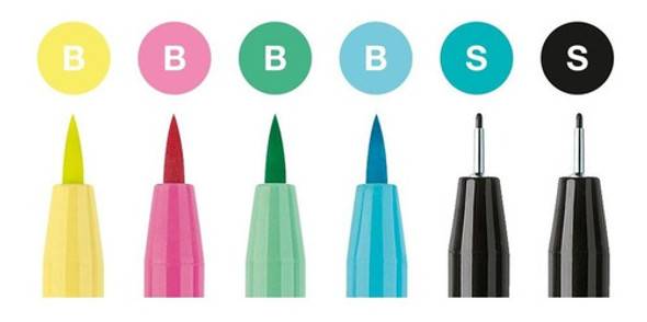 Marcadores Faber Castell Pitt Hand Lettering Pastel X6 1