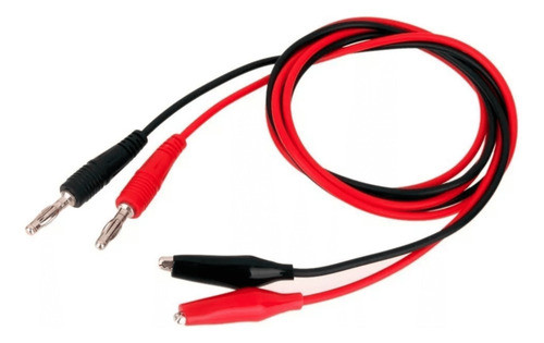 Set Cable Rojo Y Negro 1 Metro Cocodrilo Y Ficha Banana 4mm 0