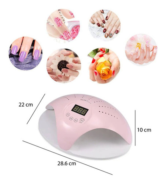 Lámpara De Uñas Doble Cabina Uv Led 48w P/secado Profesional 1