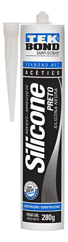 Sellador Silicona Cartucho Acetica 280ml Negro Tekbond 0