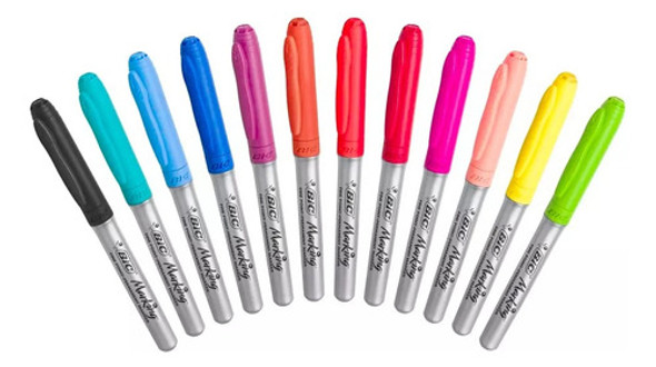 Marcador Permanente Bic Intensity Lettering X 12 Unidades 0 Marcador Permanente Bic Intensity Lettering X 12 Unidades 0