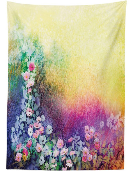 Mantel De Flores De Ambesonne, Hiedra Belleza Floral En Prim 1 Mantel De Flores De Ambesonne, Hiedra Belleza Floral En Prim 1