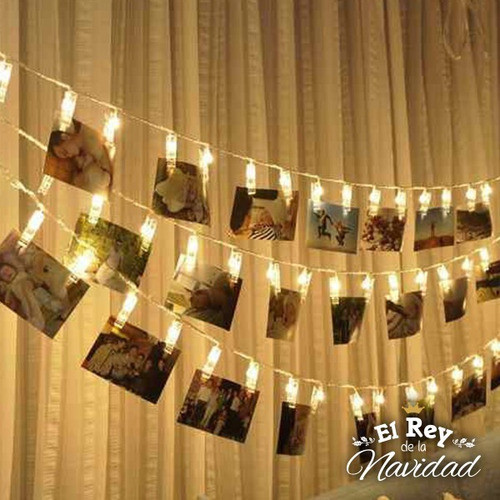 Luz Deco Mini Broches Led Calida 3mt A Pilas Deco Fotos Boda 1