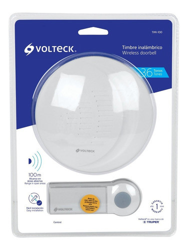Timbre Inalambrico A Pila 36 Tonos 100mts Volteck - Fc 0