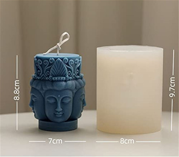 Molde De Silicona Columna Buda 8cm X 9,7cm Para Hacer Velas 1