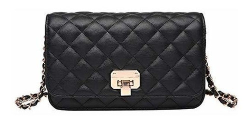 Bolso Bandolera De Cuero Negro De La Pu De Las Mujeres Bolso 0