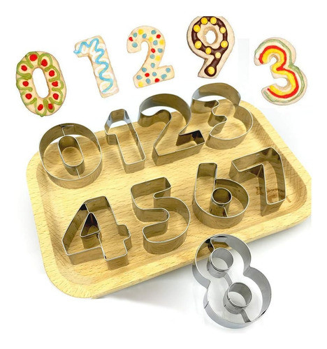 Set De Cortantes De Numeros 0 Al 9 Acero Reposteria 4 Cm 0
