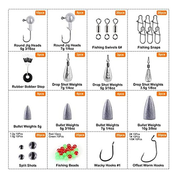 Kit Accesorios D/pesca Topfort 230ps Anzuelo/toboganes/pesas 1