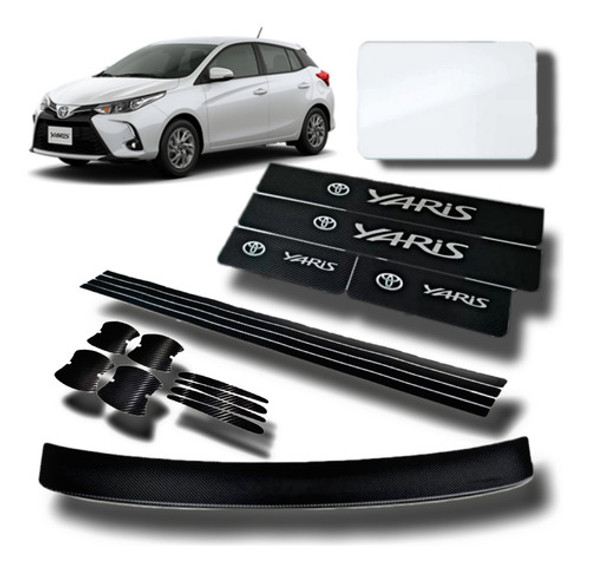 Kit Cubre Zocalos Baul Puertas Uñeros Pantalla Toyota Yaris 0 Kit Cubre Zocalos Baul Puertas Uñeros Pantalla Toyota Yaris 0