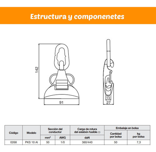 Morsa De Suspension Pks 10 Aluminio 50mm Metal Ce 1