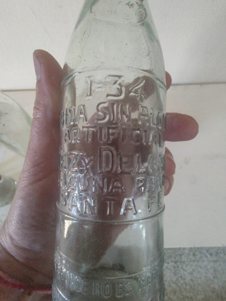 Antigua Botella Tamaño Bar Diez Y Delgado En Relieve 0