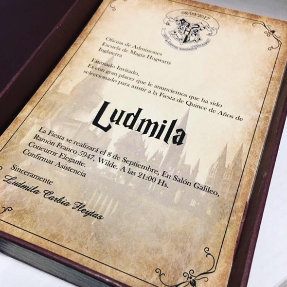 20 Invitación Harry Potter C/tarjeta Souvenir 0