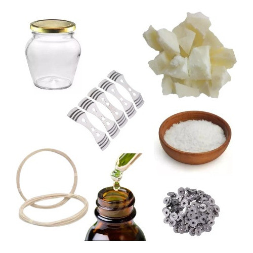 Combo Cera De Soja + Frascos Almendra 290cc X 10u Para Velas 0
