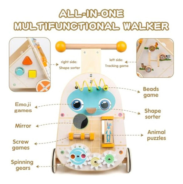 Andador De Madera Para Bebé, Velocidad Ajustable 1