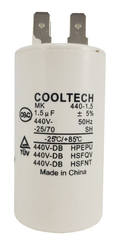 Capacitor De Marcha 1,5uf 440vac 50/60hz Cooltech 0