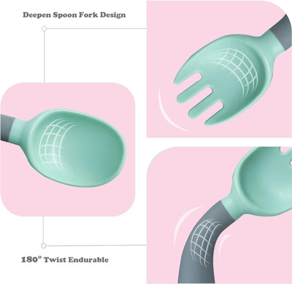 Juego De Cubiertos Flexible En Estuche Para Bebés 1