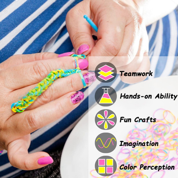Kit De Brazalete De Goma Con 15000 Bandas Y 310 Cuentas 1